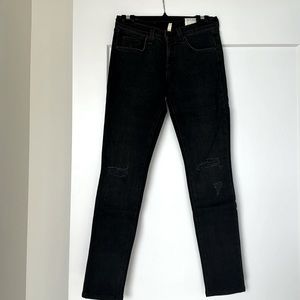 Rag & Bone Rock w/ Holes Skinny Jeans 26 Washed Black